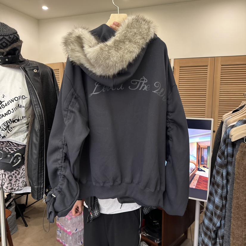 NUT韓國代購㊣女裝新款推薦時尚25秋冬真品休閑夾克拉鏈兜帽NUT夾克
