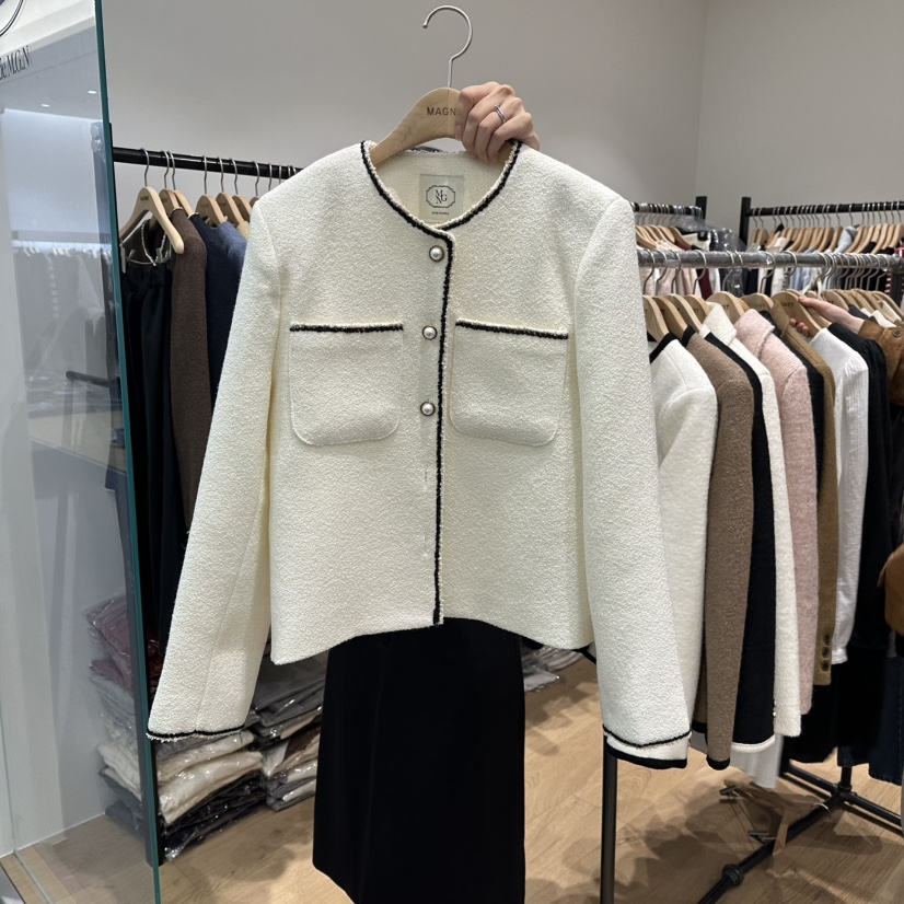 M.G.N東大門㊣代購女裝新品25秋冬推薦職業休閑夾克粗花呢MAGNET夾克