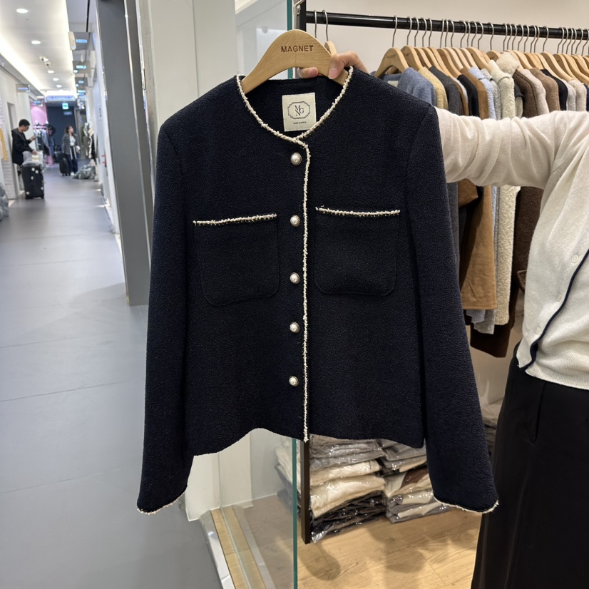M.G.N東大門㊣代購女裝新品25秋冬推薦職業休閑夾克粗花呢MAGNET夾克圖色3