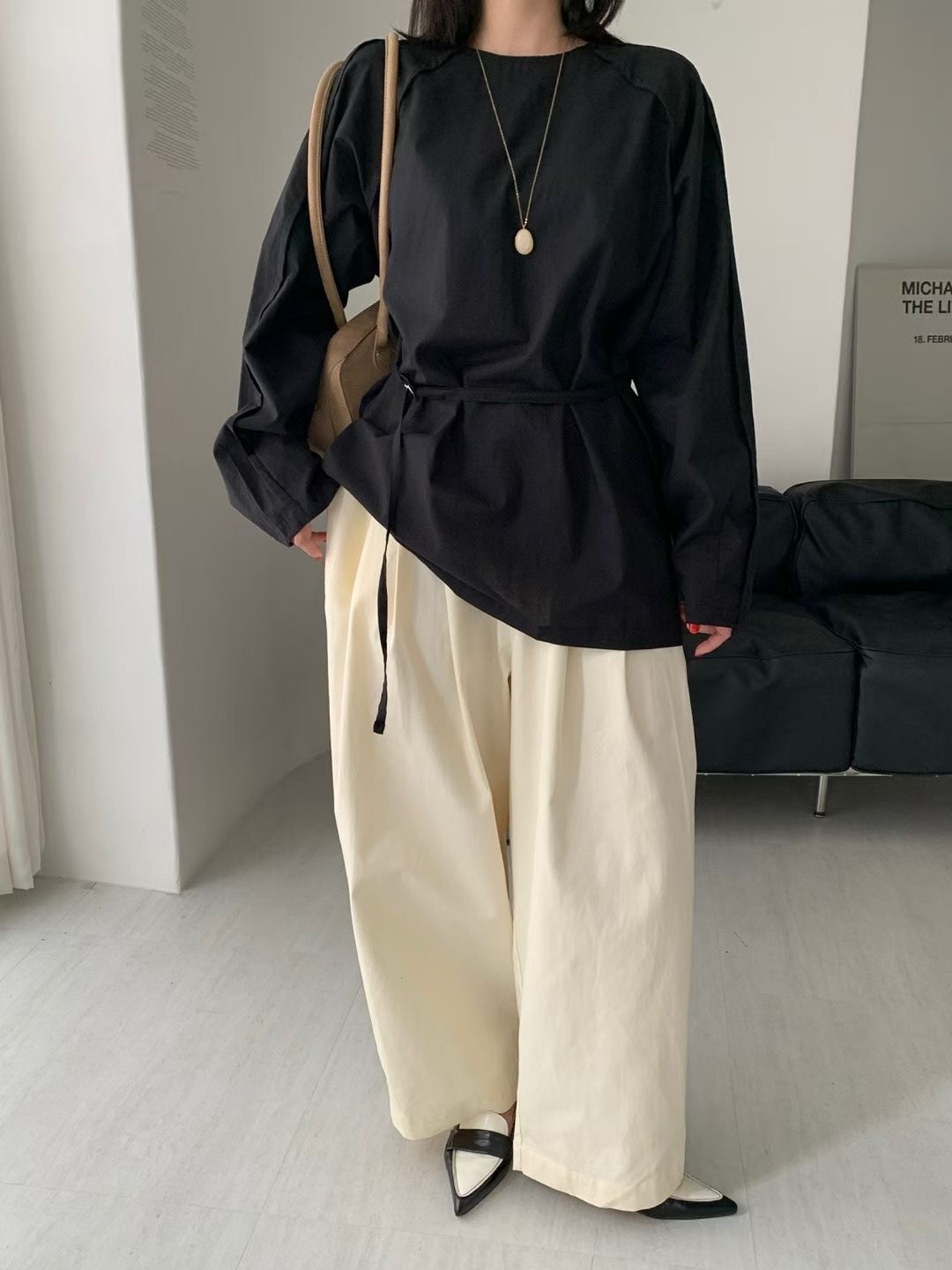 VICTORIA東大門㊣代購女裝新品人氣職業25秋冬襯衫蕾絲衫腰帶VICTORIA襯衫/蕾絲衫