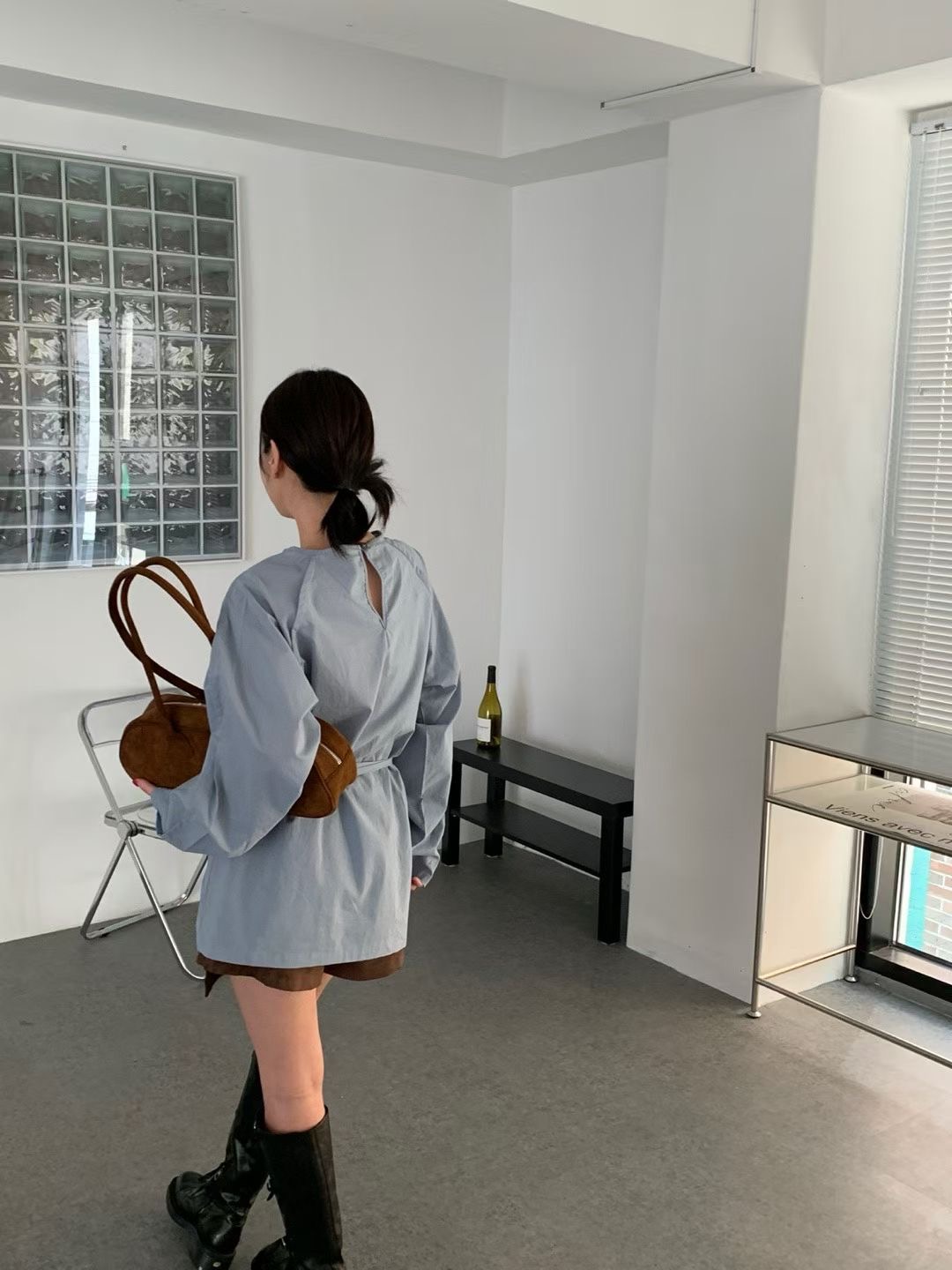 VICTORIA東大門㊣代購女裝新品人氣職業25秋冬襯衫蕾絲衫腰帶VICTORIA襯衫/蕾絲衫
