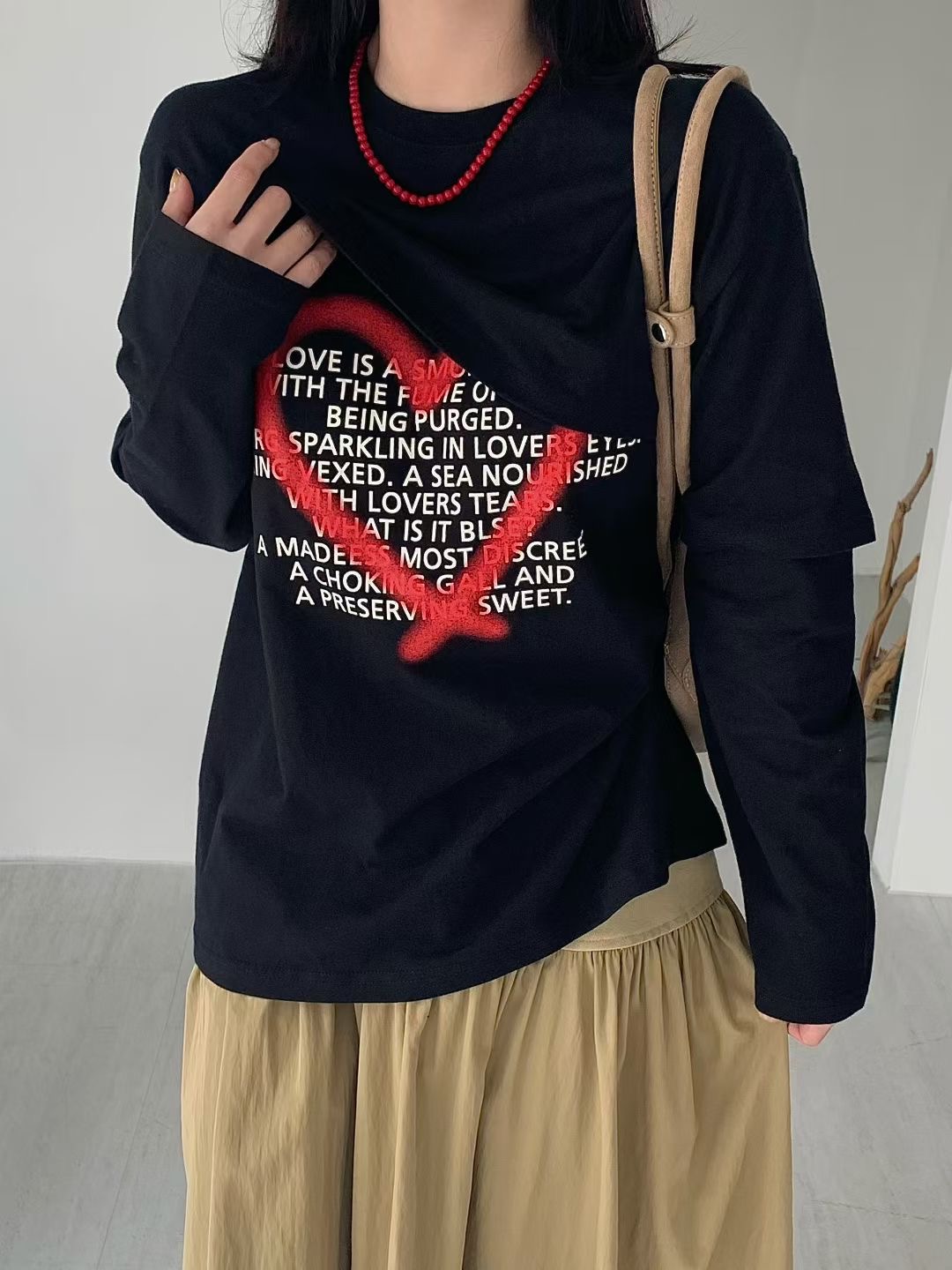 VICTORIA韓國代購㊣女裝新品人氣推薦熱賣休閑25秋冬長袖T恤VICTORIA長袖T恤圖色4