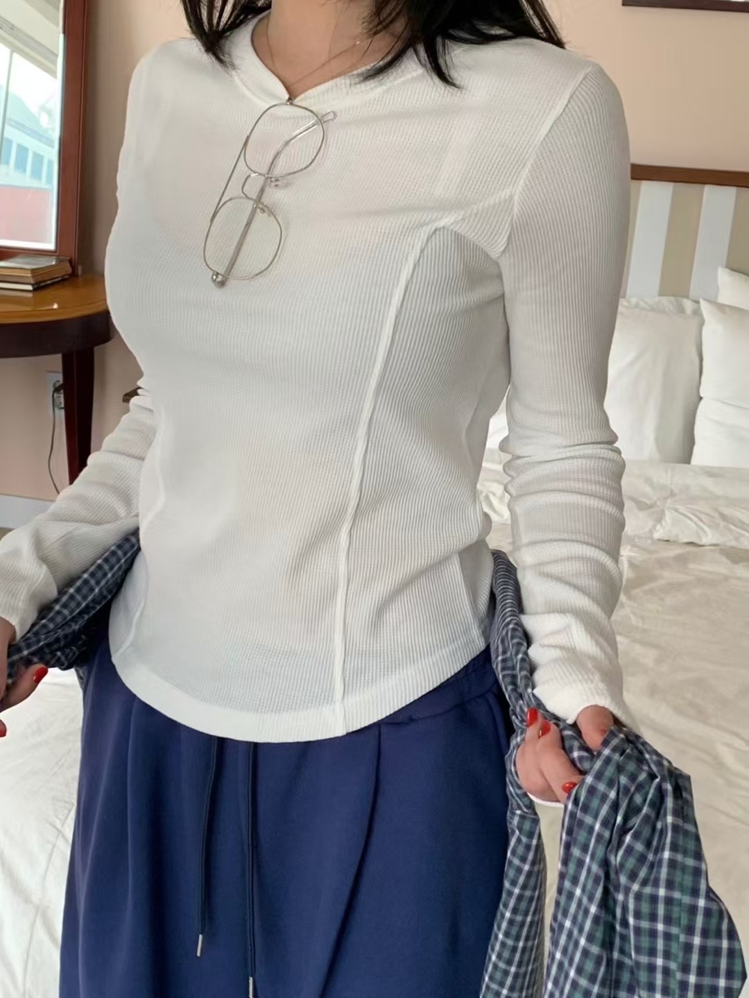 VICTORIA東大門㊣代購女士新品推薦熱賣人氣25秋冬休閑長袖T恤VICTORIA長袖T恤圖色4