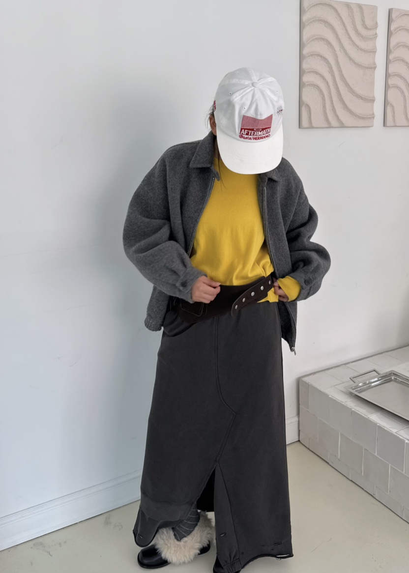 PEBBLE韓國代購㊣女士新款休閑人氣推薦職業時尚熱賣25秋冬長裙PEBBLE/LAYER長裙