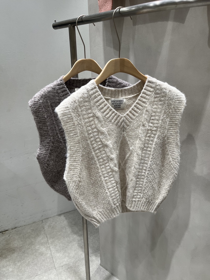 EVERCOMMERCE METICULOUSLY DESIGNED東大門㊣代購女裝新品時尚吊帶背心羊毛EVERCOMMERCE吊帶/背心