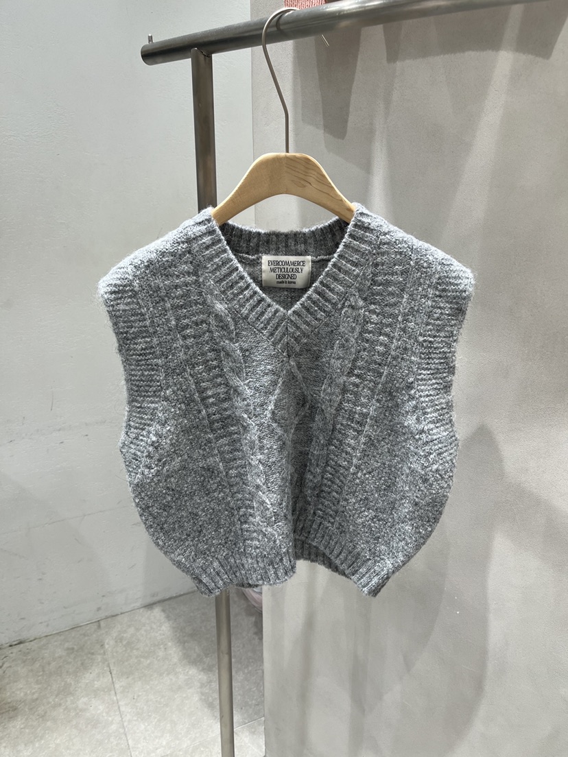 EVERCOMMERCE METICULOUSLY DESIGNED東大門㊣代購女裝新品時尚吊帶背心羊毛EVERCOMMERCE吊帶/背心圖色3