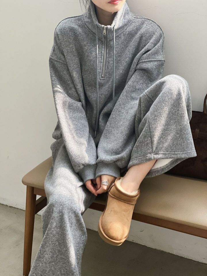 STAY HERE韓國代購㊣女裝新款推薦25秋冬職業時尚套裝加絨STAY HERE套裝