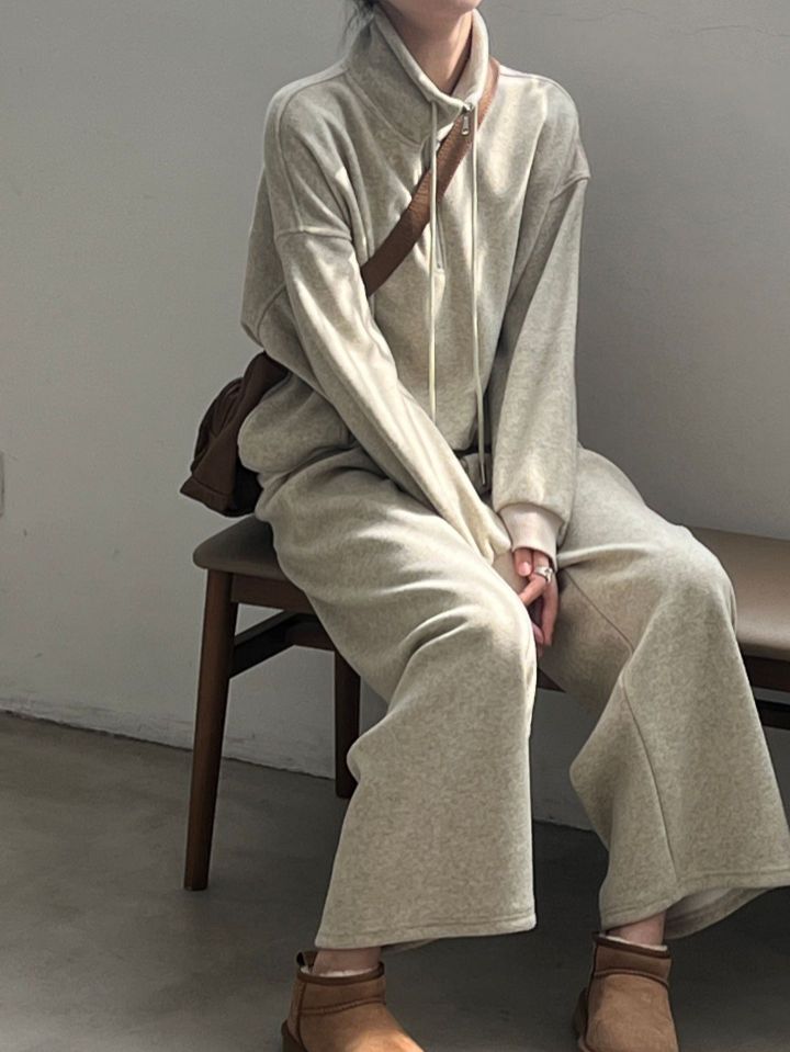 STAY HERE韓國代購㊣女裝新款推薦25秋冬職業時尚套裝加絨STAY HERE套裝