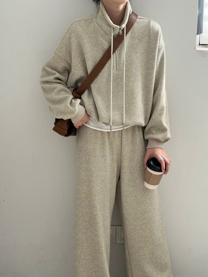 STAY HERE韓國代購㊣女裝新款推薦25秋冬職業時尚套裝加絨STAY HERE套裝