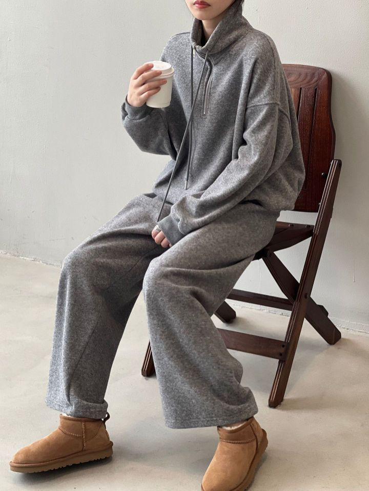 STAY HERE韓國代購㊣女裝新款推薦25秋冬職業時尚套裝加絨STAY HERE套裝圖色2