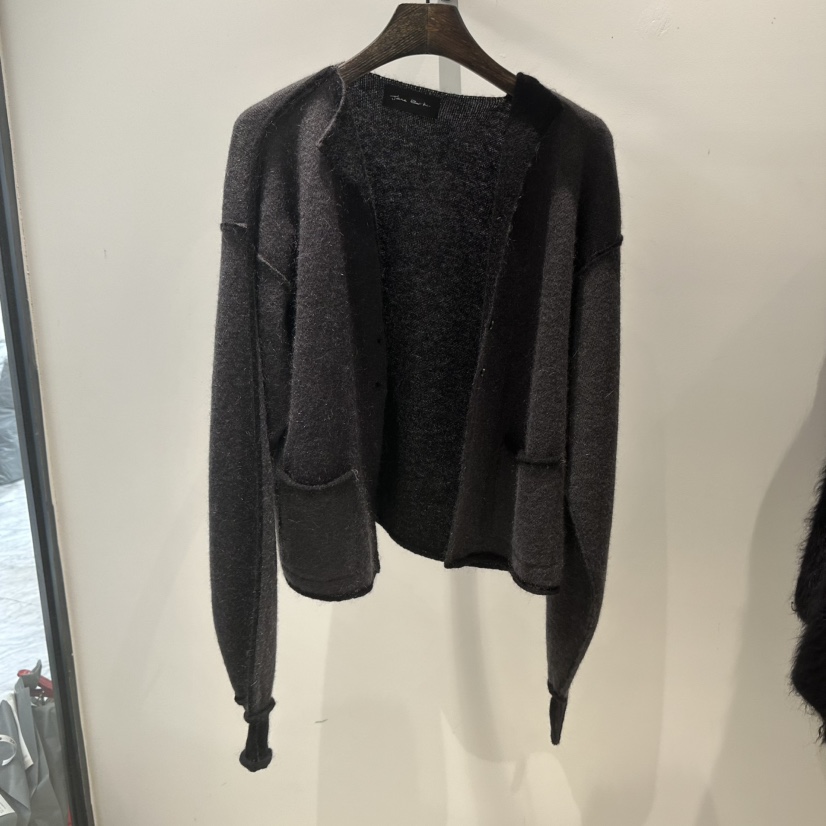 JANE BIRKIN東大門㊣直郵女裝新款25秋冬熱賣毛衣雙面開衫JANE BIRKIN設計師品牌毛衣圖色2墨色