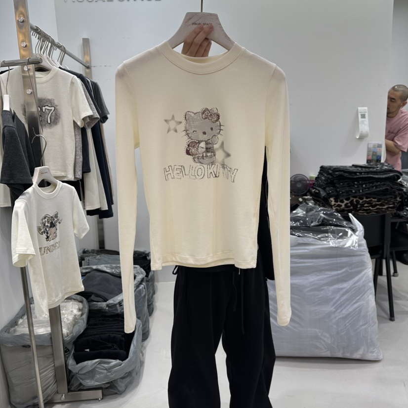 VISUAL SPACE東大門㊣實拍女士新品真品人氣25秋冬長袖T恤VISUAL SPACE長袖T恤