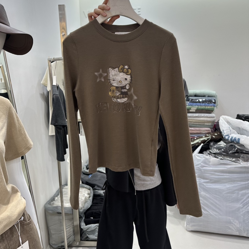 VISUAL SPACE東大門㊣實拍女士新品真品人氣25秋冬長袖T恤VISUAL SPACE長袖T恤圖色3