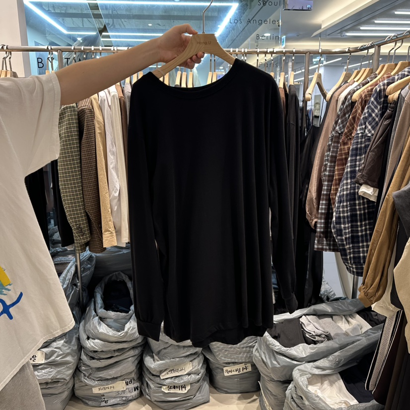 HONG.U韓國代購㊣女裝新品休閑人氣熱賣推薦職業25秋冬長袖T恤HONG.U長袖T恤圖色3