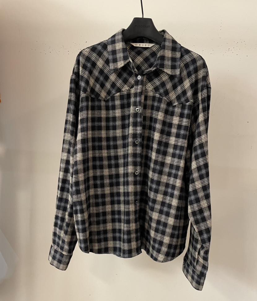 OBJET韓國代購㊣女士新品25秋冬職業時尚休閑熱賣襯衫蕾絲衫love us u/OBJET襯衫/蕾絲衫圖色3