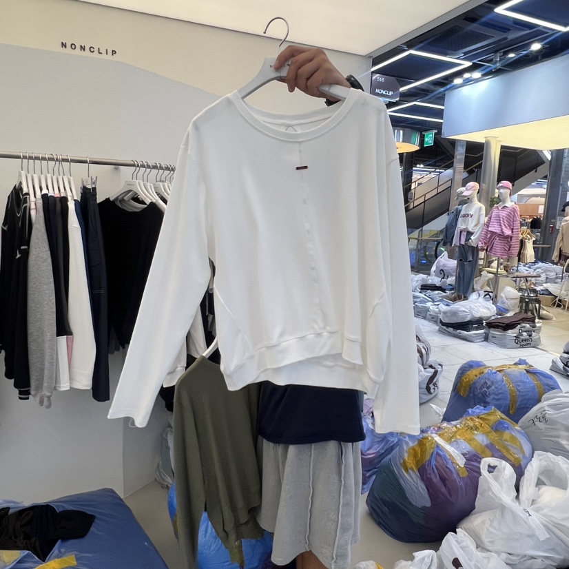 NON CLIP韓國代購㊣女士新款25秋冬熱賣真品職業時尚長袖T恤NON CLIP長袖T恤圖色2