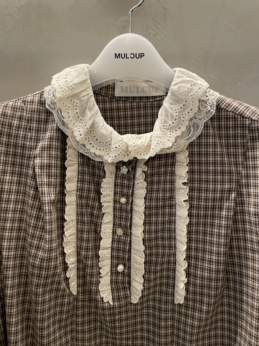 MULCUP韓國直郵㊣女士新款25秋冬熱賣推薦休閑職業襯衫蕾絲衫MULCUP襯衫/蕾絲衫