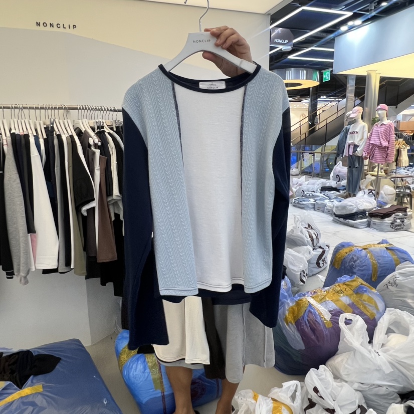 NON CLIP東大門㊣代購女裝新品時尚25秋冬真品人氣長袖T恤NON CLIP長袖T恤