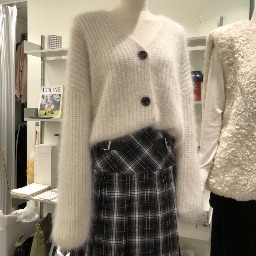 ALMOND東大門㊣直郵女裝新品休閑時尚25秋冬毛衣安哥拉羊毛衫ALMOND毛衣
