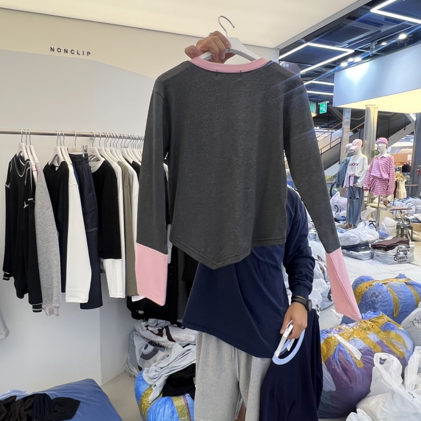 NON CLIP東大門㊣代購女士新品真品人氣職業25秋冬長袖T恤NON CLIP長袖T恤