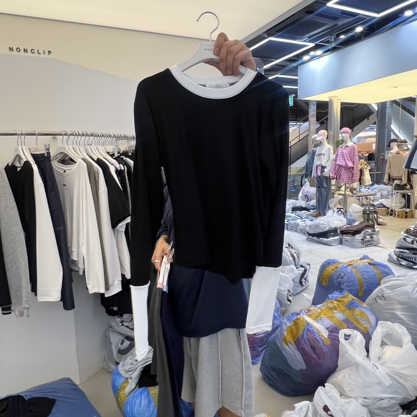 NON CLIP東大門㊣代購女士新品真品人氣職業25秋冬長袖T恤NON CLIP長袖T恤圖色1