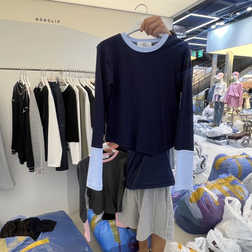 NON CLIP東大門㊣代購女士新品真品人氣職業25秋冬長袖T恤NON CLIP長袖T恤圖色2