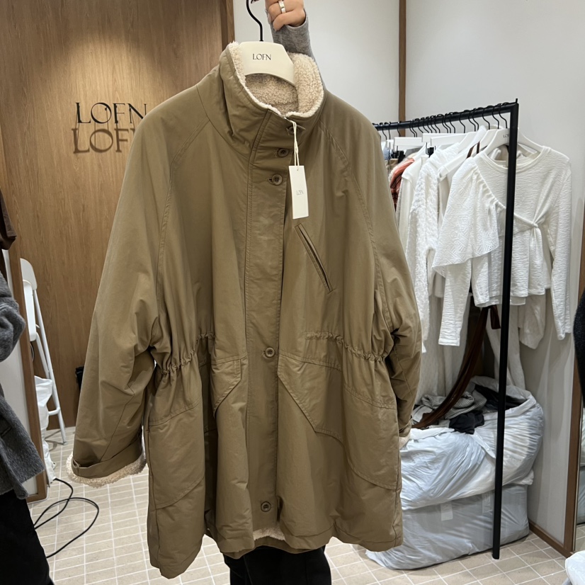 LOFN東大門㊣直郵女士新款真品休閑時尚熱賣人氣長款棉服棉LOFN長款棉服圖色1