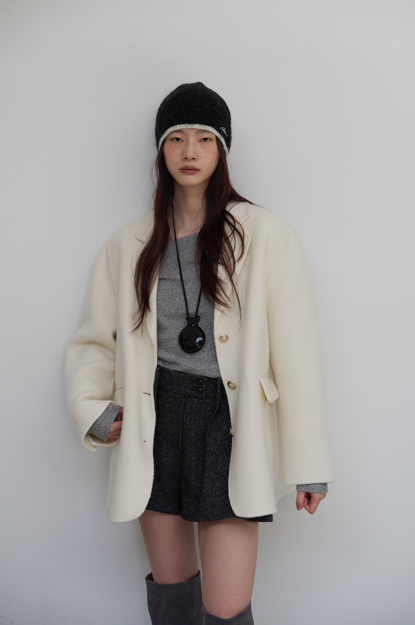SHOP POSTER東大門㊣直郵女士新品時尚推薦25秋冬短款大衣手工SHOP_POSTER短款大衣