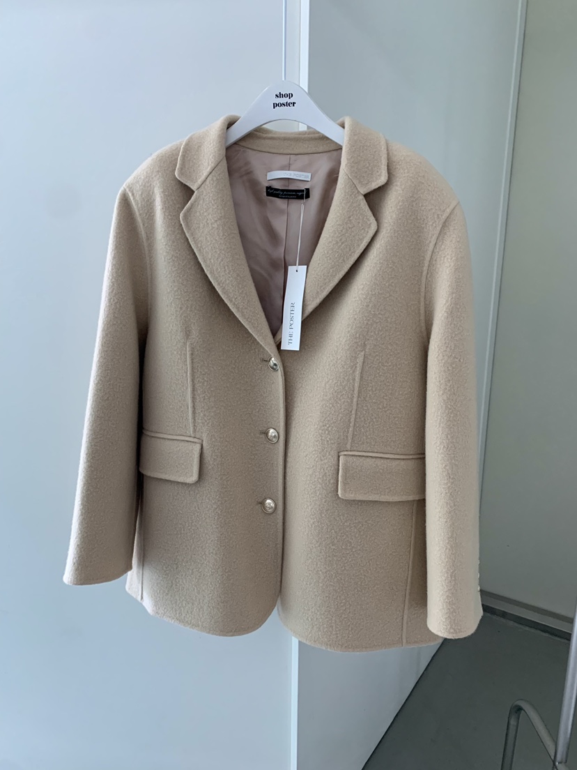 SHOP POSTER東大門㊣直郵女士新品時尚推薦25秋冬短款大衣手工SHOP_POSTER短款大衣圖色2