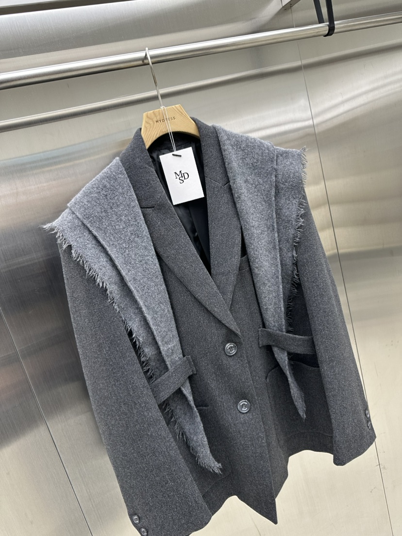 MYDRESS韓國代購㊣女裝新款推薦人氣時尚職業真品夾克含圍巾MYDRESS夾克