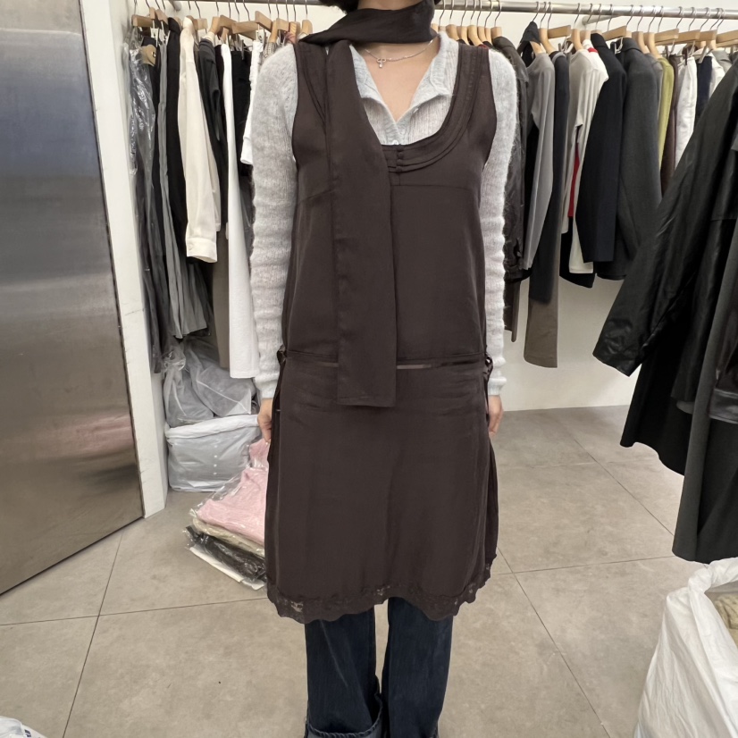 PORTS MOSS東大門㊣直郵女士新品時尚連衣裙不含內搭含飄帶蕾絲PORTS MOSS連衣裙圖色2