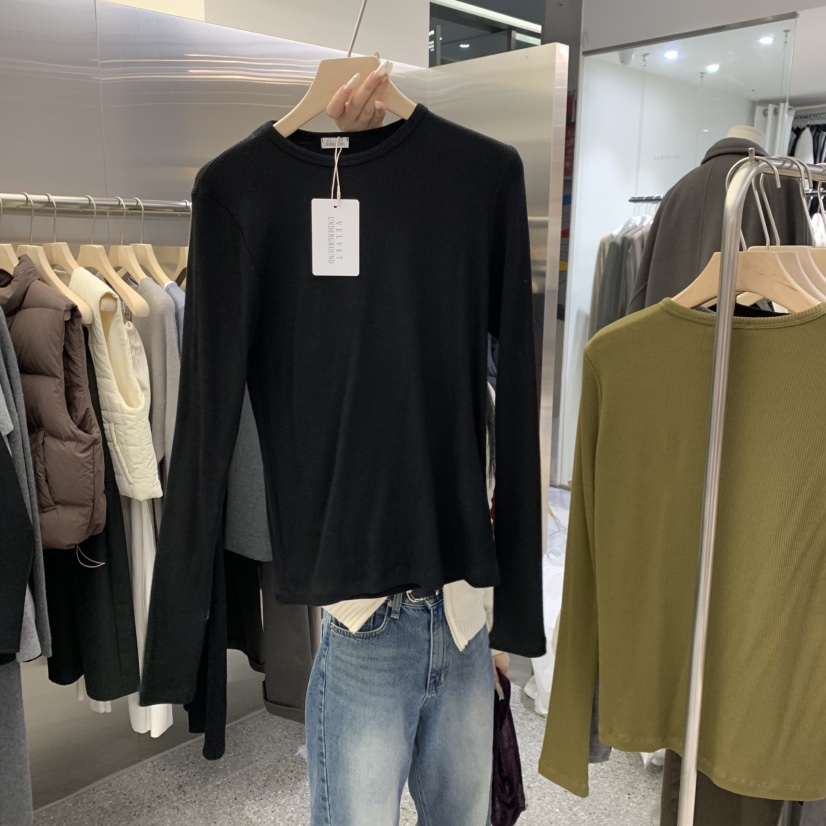 VELVET UNDERGROUND東大門㊣代購女士新款25秋冬職業長袖T恤VELVET UNDERGROUND長袖T恤圖色3