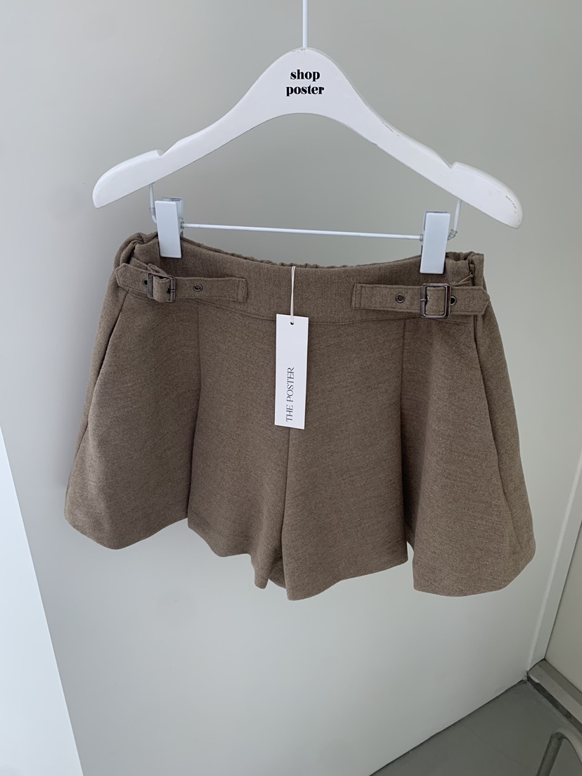 SHOP POSTER東大門㊣直郵女裝新品25秋冬職業休閑短褲喇叭SHOP_POSTER短褲圖色1