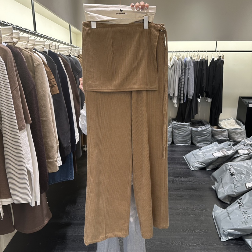 TOMGIRL東大門㊣直郵女裝新品職業25秋冬真品推薦裙褲燈芯絨TOMGIRL裙褲圖色2