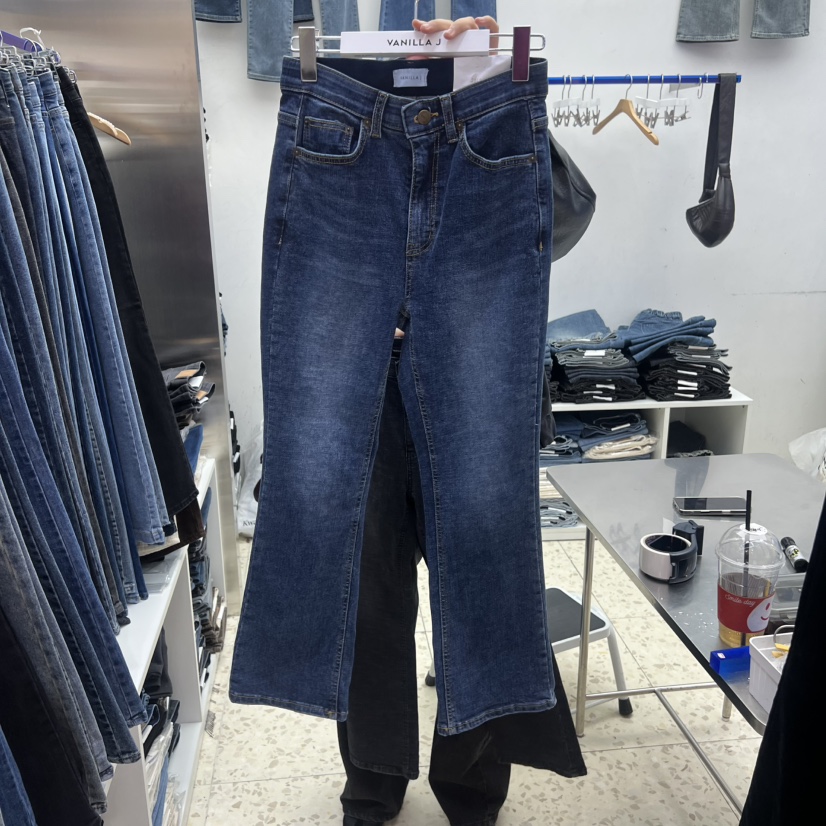 VANILLA J韓國代購㊣女士新品熱賣時尚人氣真品推薦牛仔褲VANILLA J牛仔褲