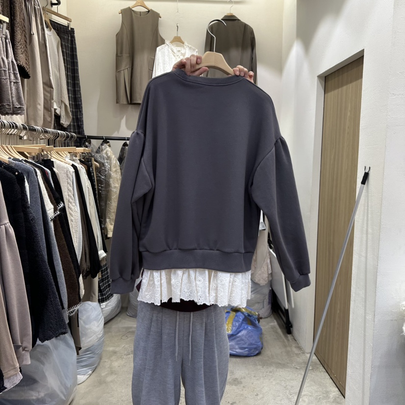 HOLYBANANA東大門㊣實拍女裝新品職業推薦25秋冬真品衛衣刺繡groovy.H/HOLYBANANA衛衣