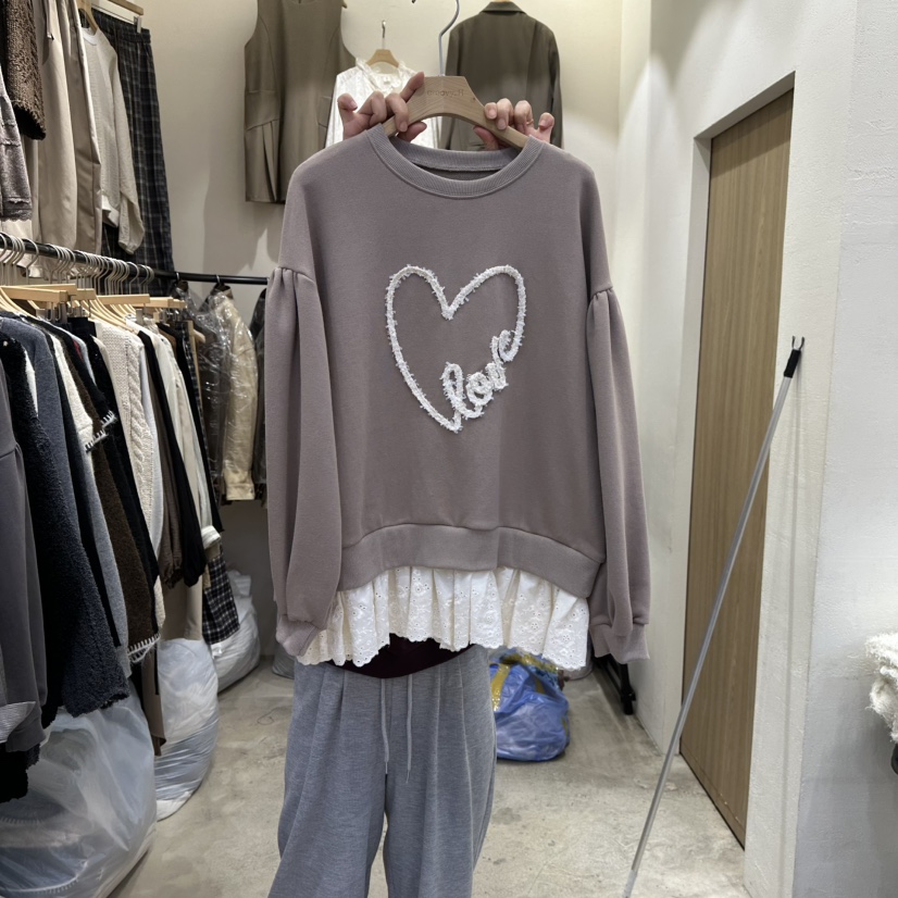 HOLYBANANA東大門㊣實拍女裝新品職業推薦25秋冬真品衛衣刺繡groovy.H/HOLYBANANA衛衣