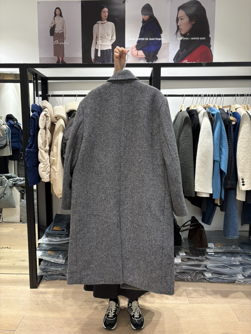 BRUNI/RICOTTA韓國代購㊣女裝新品人氣真品25秋冬中長款大衣BRUNI/RICOTTA中長款大衣