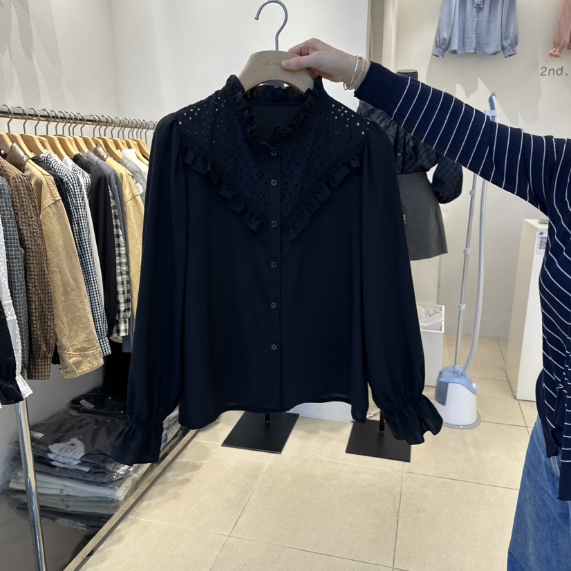 2nd B-S東大門㊣實拍女士新品職業人氣休閑襯衫蕾絲衫刺繡2nd B-S襯衫/蕾絲衫圖色2