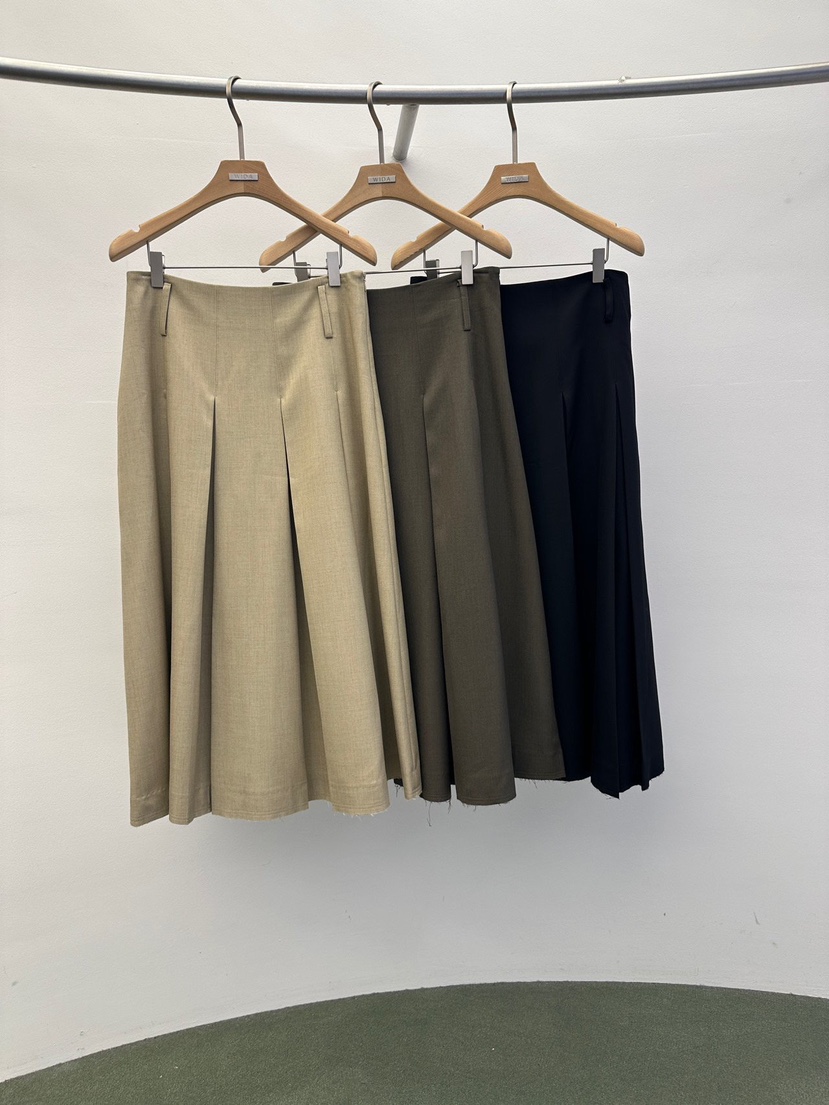 WIDA-P東大門㊣代購女士新品推薦25秋冬職業長裙百褶褶裙長款WIDA/RENEJ長裙
