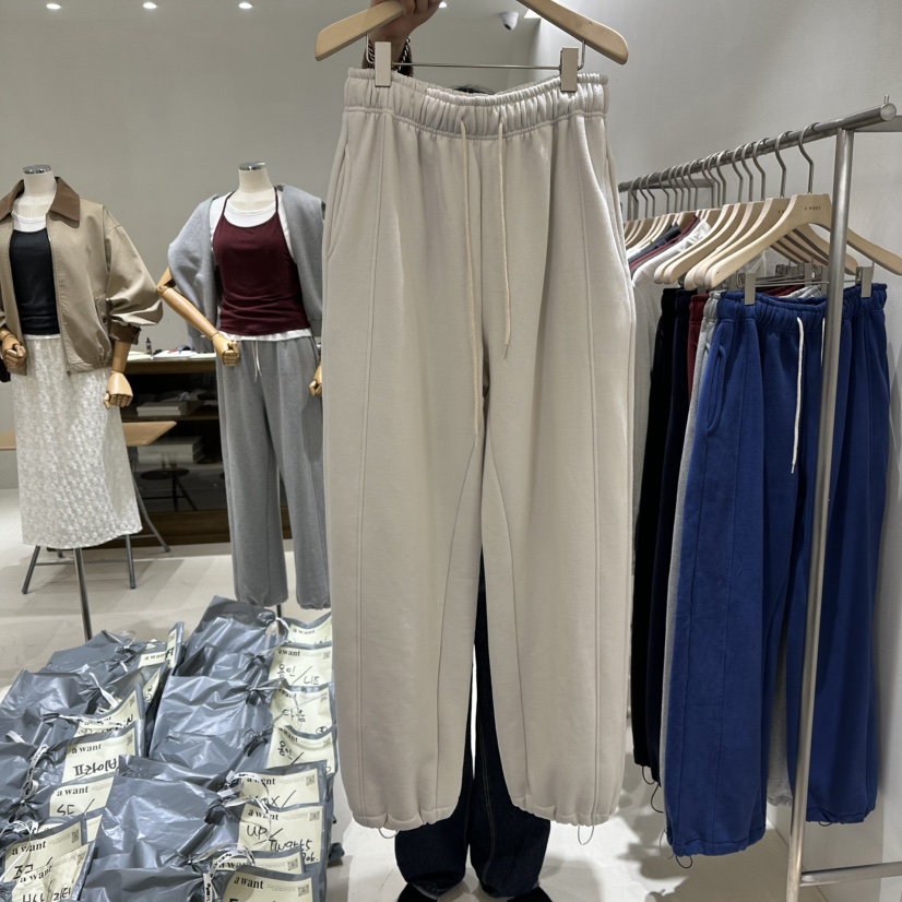 A WANT東大門㊣代購女士新款時尚真品推薦熱賣休閑休閑褲加絨A WANT休閑褲圖色1