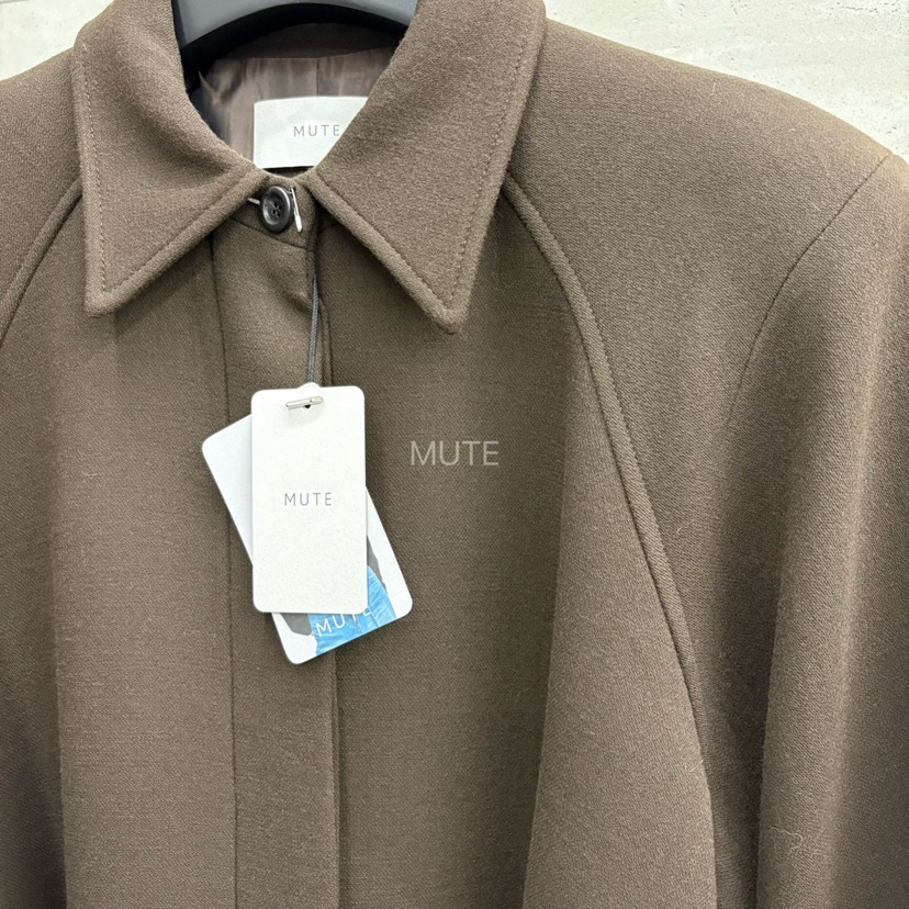 MUTE-P東大門㊣實拍女士新品休閑真品熱賣中長款大衣含腰帶MUTE中長款大衣