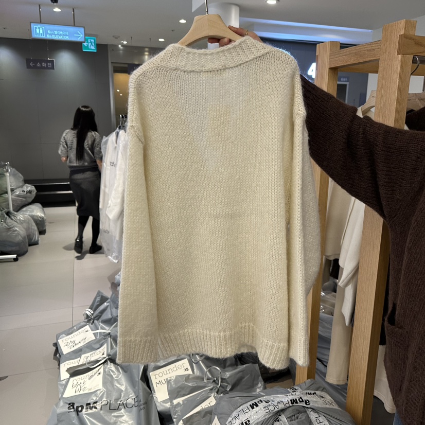ROUNDER韓國代購㊣女裝新品休閑真品推薦熱賣人氣25秋冬毛衣口袋ROUNDER毛衣