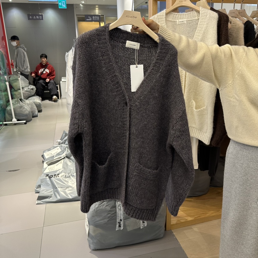 ROUNDER韓國代購㊣女裝新品休閑真品推薦熱賣人氣25秋冬毛衣口袋ROUNDER毛衣圖色4
