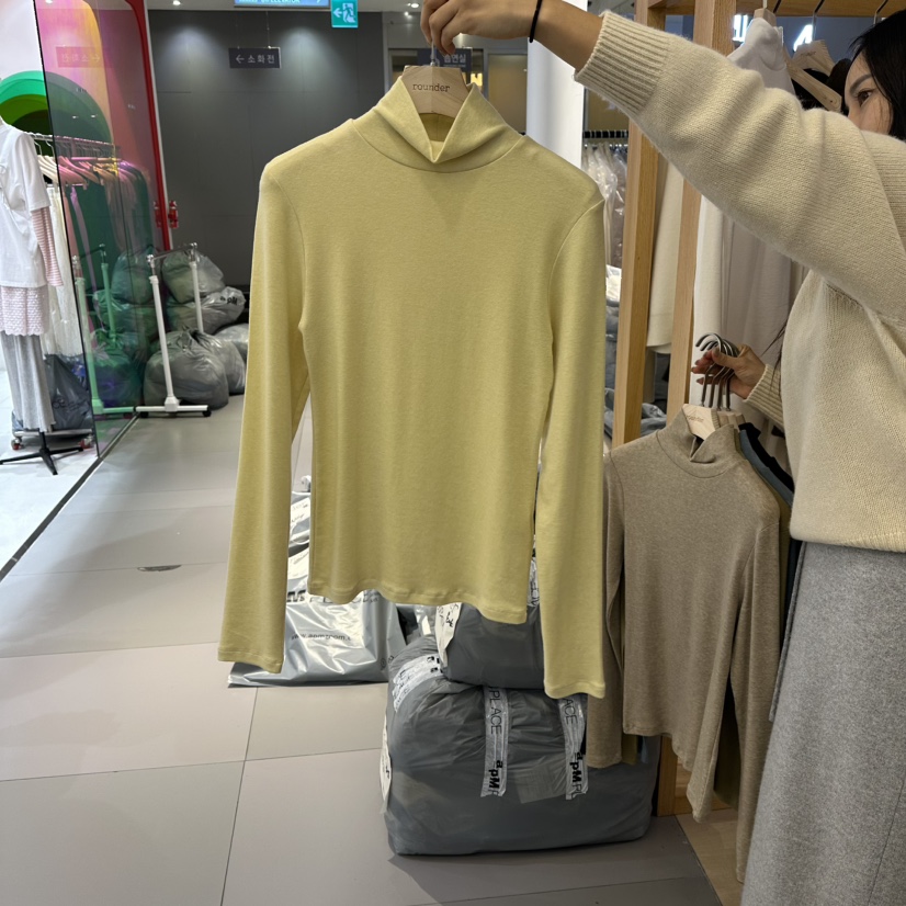 ROUNDER韓國代購㊣女士新款人氣熱賣時尚25秋冬推薦長袖T恤ROUNDER長袖T恤圖色2