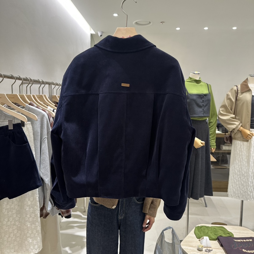 A WANT東大門㊣代購女裝新款真品25秋冬職業時尚夾克燈芯絨A WANT夾克