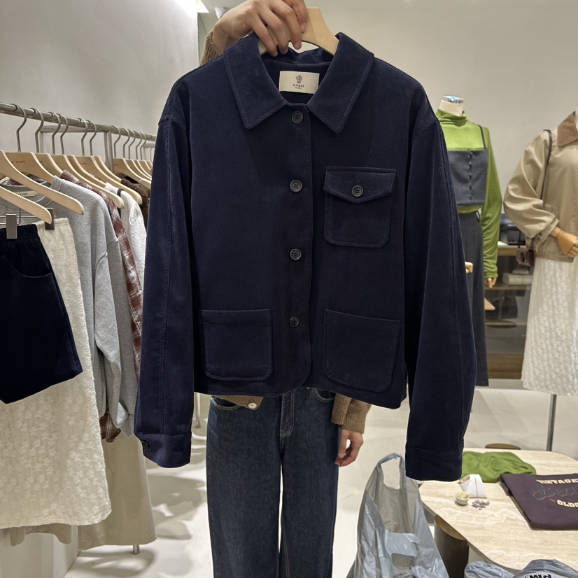 A WANT東大門㊣代購女裝新款真品25秋冬職業時尚夾克燈芯絨A WANT夾克圖色2
