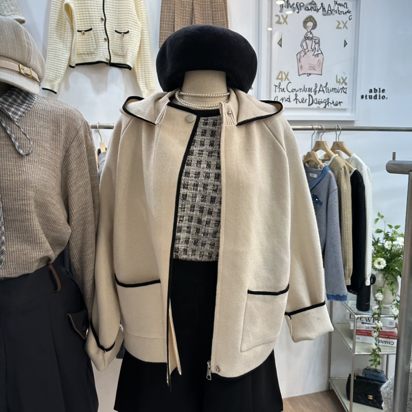 ABLESTUDIO東大門㊣直郵女士新款推薦職業休閑熱賣夾克連帽ABLESTUDIO夾克