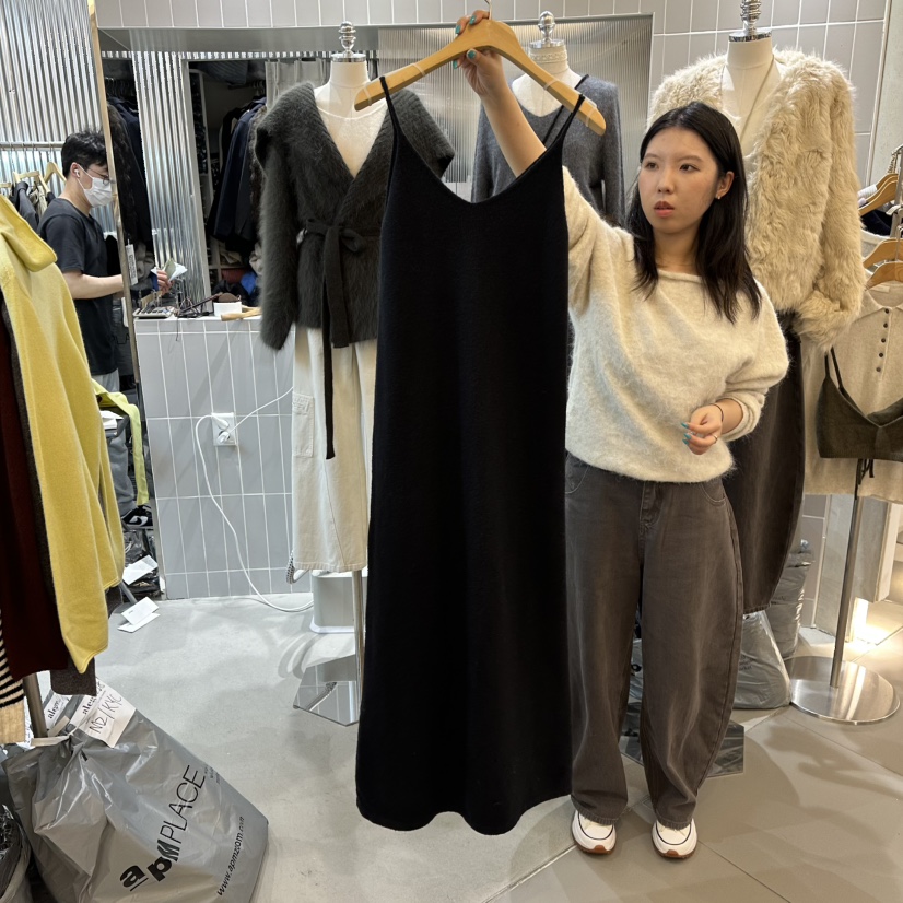 ALEGRE東大門㊣實拍女裝新款職業休閑時尚真品25秋冬連衣裙羊毛ALEGRE連衣裙