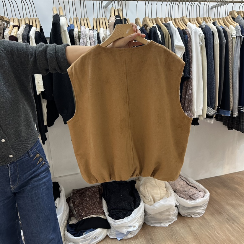 ABLESTUDIO東大門㊣代購女士新品職業人氣推薦時尚馬甲絨面革ABLESTUDIO馬甲